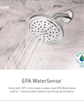 UT2182EP Dartmoor M-CORE 2-Series 1-Handle Shower Trim Kit with chrome finish in action, illustrating the modern spray design.