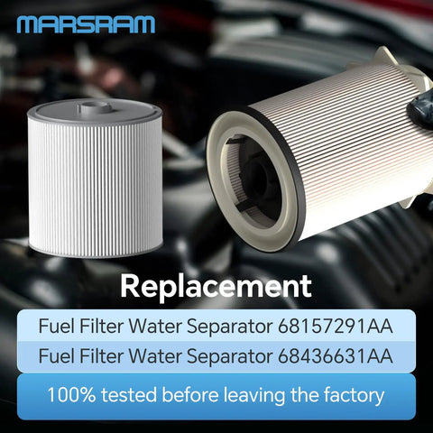 6.7L Cummins Fuel Filter Water Separator Kit For Ram 2500 3500 4500 5500 Diesel Trucks 2019 2020 2021 2022 2023 2024 Replaces 68157291AA 68436631AA Fits shown in package with replacement labels