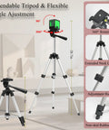 Self Leveling Laser Level With Tripod For Home Renovation And Picture Hanging No Fuss Setup Green Cross Line For Precise Floor Tile And Wall Alignment Up To 150 Feet Battery Included Class 2 Laser Output Ideal For DIY Projects And Indoor Layout. aluminum tripod, 11-28.7 in adjustable
