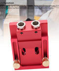 Red Pocket Hole Jig Kit Pro Grade With 3 In 1 Adjustable Drill Guides Portable Aluminum Alloy Woodworking Joint Angle Tool