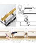 Gold Stainless Steel Cabinet Pulls Square Drawer Handles Set Of 2 127 Mm Long 12 Mm Wide 35 Mm High With 76 Mm 3 Inch Hole Centers