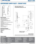 Contemporary Gantry Kitchen Faucet With Retractable Pulldown Sprayer And Tall Straight Spout specifications and installation guide.