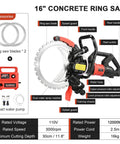Get Ready To Smash Through Concrete With This Badass 16 Inch Electric Ring Saw featuring dual blades, high power, and water spray system.