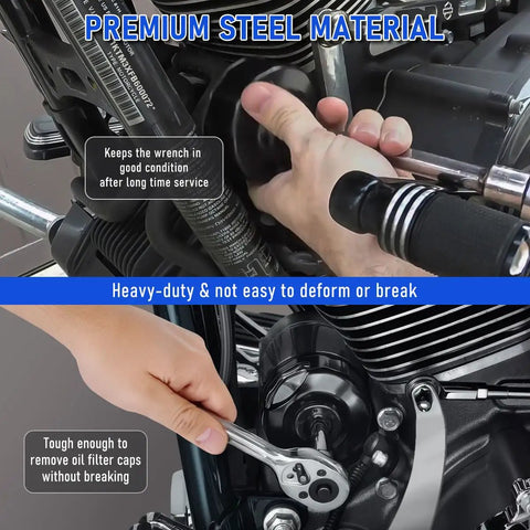 Using Oil Filter Wrench And Oil Change Kit For Harley Davidson with Drip Free Primary Funnel on motorcycle engine 1999-2017