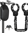 Heavy Duty Handcuff Chain Lock With Key For Electric Scooters And Bikes Waterproof Anti Theft Lock displayed near scooter bag.
