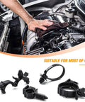 60 Piece All In One Car Wire Loom Harness Routing Clips Kit 6 Size Assortment shown in engine with nylon clips