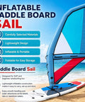 Inflatable Kite Surf Wing Foil Sail with 360 Rotation Base, Foot Straps, One-Way Air Pump Kit for Paddleboard on beach
