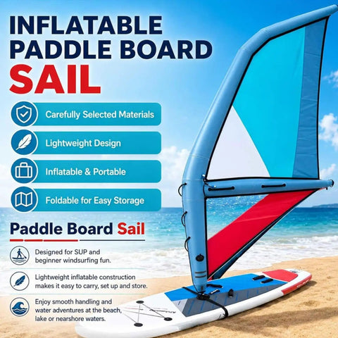 Inflatable Kite Surf Wing Foil Sail with 360 Rotation Base, Foot Straps, One-Way Air Pump Kit for Paddleboard on beach