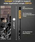 Faqeegi 20-piece 4-inch impact hex bit set with 1/4-inch hex shank, S2 steel, magnetic CNC tips for drill/driver.