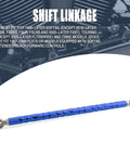 Adjustable Shift Linkage Rod For 1986 And Up Touring Softail Trike Ride Ready Fits Road King Road Glide Street Glide Electra Glide FXLRS Fat Boy Breakout Night Train Blue, blue anodized rod with rod ends