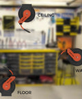 Retractable Air Hose Reel With 3/8 Inch Hybrid Hose, Auto Rewind, Heavy Duty Steel Construction, 300 PSI, Wall Mount