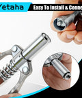 Close-up of 4 Pack Grease Gun Fitting Kit with 90 Degree Coupler and Needle Dispensers for Hard to Reach Zerk Fittings.