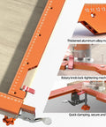 Heavy Duty Adjustable Rectangle Router Jig 21 Inch Aluminum Woodworking Template showing rotary knob and clamping mechanism.
