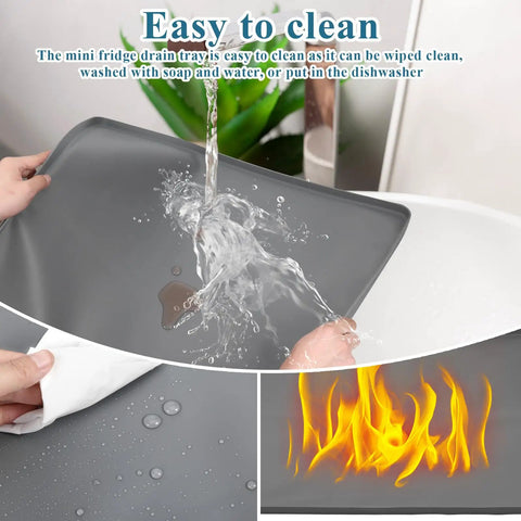 24 By 24 By 0.8 Inch Refrigerator Floor Protector Under Washer And Dryer Mat Silicone Spill Guard With Raised Edges