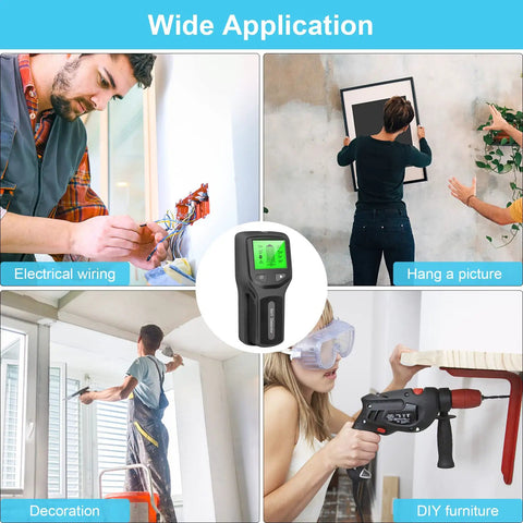 Stud Finder Wall Scanner 5 In Digital Handheld Professional Multifunction Wall Detector used for DIY projects, hanging pictures, electrical wiring.