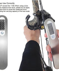 Archery Bow Scale for Recurve and Compound Bows 110 Pounds 50 Kilograms LCD Display being used on a bow