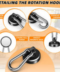 Ridiculously Strong Heavy Duty Neodymium Magnetic Hooks 20 Pack 70 Pound Capacity Beast Mode showcasing premium coating and carabiner.
