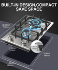 Two Burner Portable Gas Stove On The Go With Stainless Steel Build For RVs Apartments And Outdoor Kitchens 12 Inch Cooktop Dual Fuel LPG Or NG Easy To Clean And Durable Built In Gas Cooktop