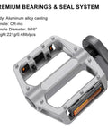 Lightweight Aluminum Alloy Mountain Bike Pedals Flat Nine Sixteenth Inch Axle With Reflectors Wide Platform and Pins