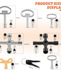 13 Piece All-In-One Heavy-Duty Utility Kit with 4 Way Spanner, square keys, water tap and faucet keys, durable brass construction