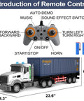 Nine Channel Remote Control Semi Truck With Trailer 24 Scale RC Container Carrier Toy For Kids Aged 3 To 8 with controller and batteries