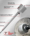 Get Heavy Duty Concrete Hole Saw Drill Kit With Tungsten Alloy Teeth For Wall Install And Fast Chip Removal From High Grade 40 Cr Steel Body, 350mm rod