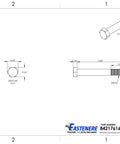 Front and side views of 3/8-16 x 3 hex head cap screws, external hex drive, stainless steel 304, partially threaded, qty 10