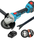 Cordless 20V Angle Grinder That Packs a Punch With 8500 RPM Brushless Motor, 5-Inch 125mm Cutting And Grinding Kit displayed