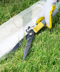 Upgraded Grass Shears For Garden And Lawn Care With Heat Treated Blades, Durable Construction, Ergonomic Handles in use on grass