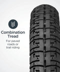 Replacement 700c x 38 Hybrid Bike Tire With Puncture Guard, All Weather Tread visible for pavement and light trails.