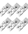 Heavy Duty Sectional Couch Connectors 6 Pack, Metal Lock Clips For Upholstered Furniture, shown in silver metal with screws