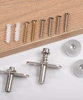 All Purpose Adjustable Pivot Door Hinge With 360 Degree Rotation And Concealed Pivot shown with screws and shaft mounting hardware