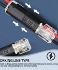 Two Pin LED Strip Light Connectors With Locking Buckle Quick Plug In Splice Clips for 22 18 AWG Wires Low Voltage Reusable Tool Free