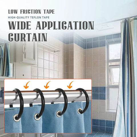 Silky Smooth Low Friction Drawer Glide Tape 1 Inch By 33 Feet Self Adhesive Cabinet Slide Protector For Furniture Wood Metal Anti Scratch White Game Changer Strip on curtain rings.