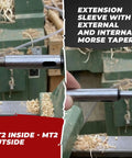 Pro Grade MT2 Extension Sleeve For External And Internal Morse Taper MT2 30mm Diameter By 175mm Length in workshop setting