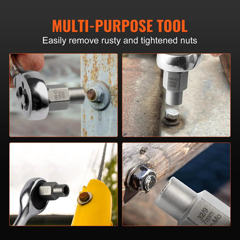 33-Piece Bolt Extractor And Nut Remover Set For Removing Damaged Rusted Bolts And Screws, Fits 6mm To 10mm And Thirteen Thirty-Seconds Of An Inch