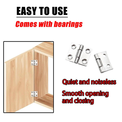 Hella Corrosion Resistant 1 Inch Stainless Steel Mini Folding Butt Hinges For Cabinets And Furniture Badass Strength Metal Hardware No Drama Mounting Slick Operation 30 Pack with quiet operation features.