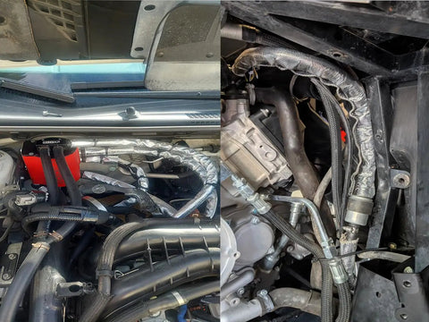 Heat Shield Sleeve For Engine Bay Built To Take The Heat 1 Inch By 10 Foot Aluminized Firewall Sleeving installed on cables