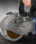 Heavy Duty Handheld Wall Chaser And Deep Slotting Rig For Brick Concrete Masonry cuts with a close-up of the blade and handle.
