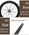 700C Fixed Gear Wheelset With 70mm Aluminum Track Rims Front 100mm Rear 120mm Hubs featured rim and size details diagram