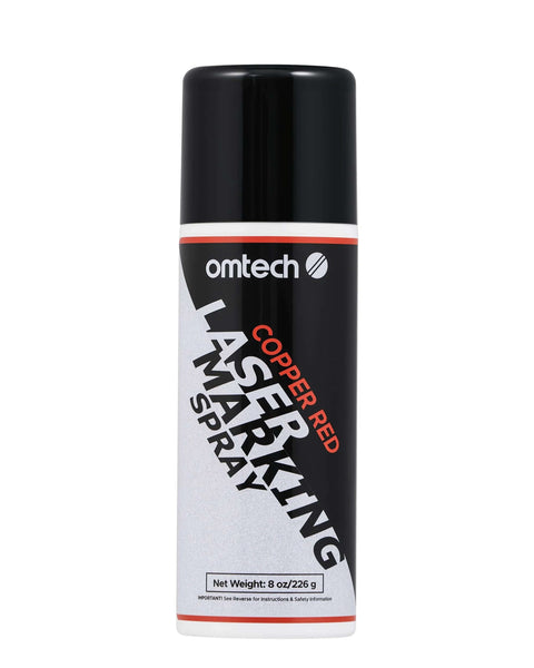 Front view of OMTech laser marking spray can, 8 oz, copper red for CO2 laser engraving