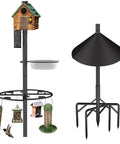 Heavy Duty Bird Feeder Pole Stand 95 Inch Backyard Outdoor Weather Station Pole Kit Adjustable with 5 Prong Base and Metal Mount