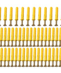 50 Pack M6x40 Self Drilling Expansion Screws Wall Anchors For Drywall Yellow Zinc Plated Carbon Steel Rust Resistant No Prep Install Heavy Duty Mounting Kit For Shelves TV Brackets, assorted yellow anchors