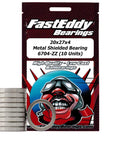 Pack Of Ten Top Tier 6704 Zz Metal Shielded Bearings Built Tough With Premium Chrome Steel Measuring Twenty Twenty Seven By Four Seriously Solid For Rc Builds And Bike Repairs displayed with packaging and metal finish.