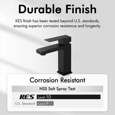 Matte Black Single Hole Bathroom Faucet For Modern Vanity Stainless Steel Lead Free 18 8 NSF And cUPC Certified Easy Install