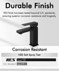 Matte Black Bathroom Faucet With Pop Up Drain And Overflow, Lead Free NSF And cUPC Certified, Rustproof 18 8 Stainless Steel