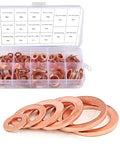 200 Pcs Copper Oil Drain Plug Gasket Set With M5 M6 M8 M10 M12 M14 Crush Washers Pro Grade Universal Oil Change Kit