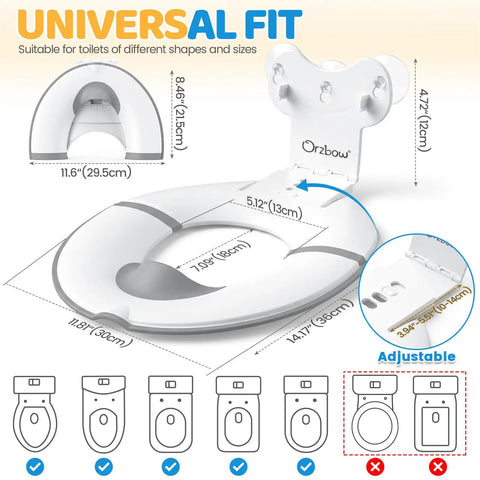 Hella Grippy And Super Chill Toddler Potty Training Seat With Strong Suction Cups Fits Elongated Oval Toilets Easy Travel Ready Foldable Design Keeps Little Ones Secure All Day Long