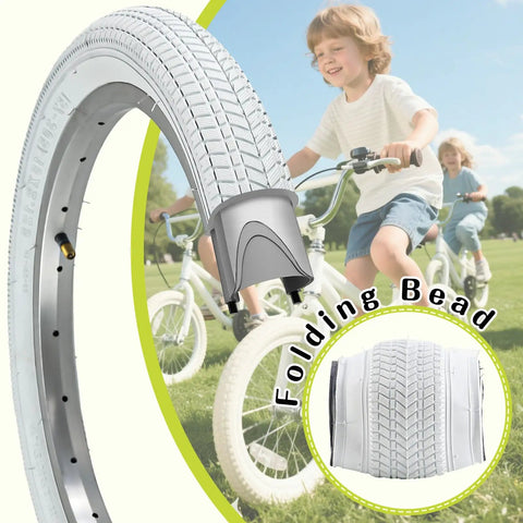 Two Pack 16X2.125 Bike Tires With Inner Tubes And Tire Levers For 16/18/20 Inch Kids Bikes And BMX White Fits Most Rims 16X1.95 16X2.10 16X2.125 36 PSI in use