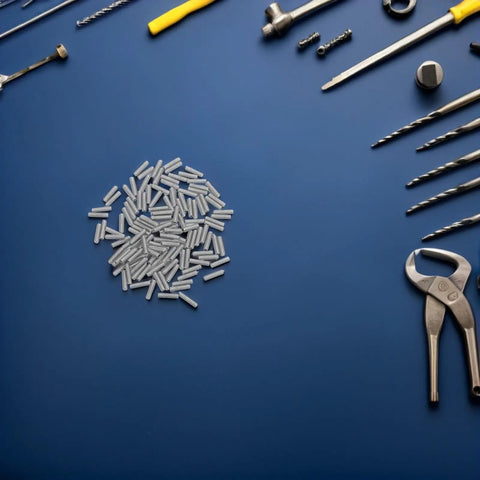 Pro Grade Allen Socket Screws Kit 100 Pieces Carbon Steel With Internal Hex Drive Metric Hex Screws For Electronics And Small Devices, Precision Engineered For Tight, Reliable Assemblies In Compact Projects, carbon steel screws on blue background